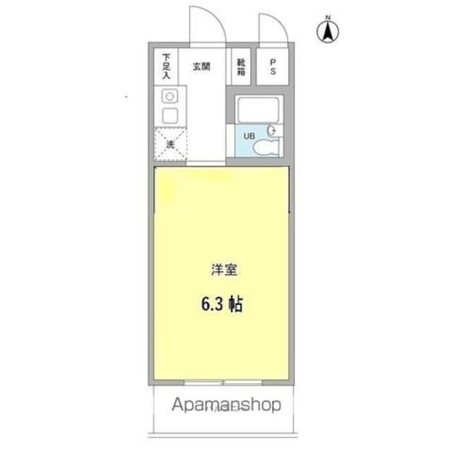 ウッドクレスト砧ＡＢＣ棟[1R/16.74m2]の間取図