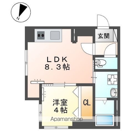 国分寺市マンション[1LDK/31.05m2]の間取図