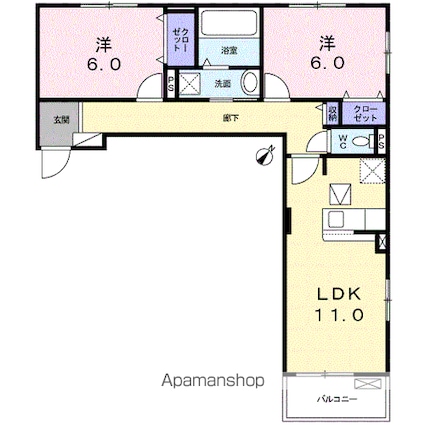 エース　ヒルズ[2LDK/57.94m2]の間取図
