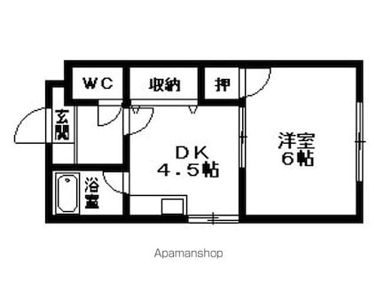 滋賀県大津市瀬田２丁目[1DK/26.49m2]の間取図