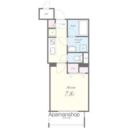 ラルーチェ川名[1K/28.34m2]の間取図