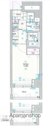 グラントゥルース駒込六義園[1K/20.02m2]の間取図