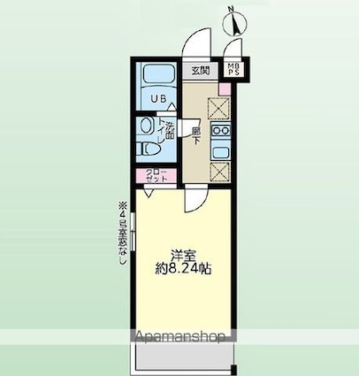 プラティーク高円寺[1K/24.78m2]の間取図