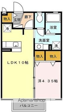 【小平市小川町のアパートの間取り】