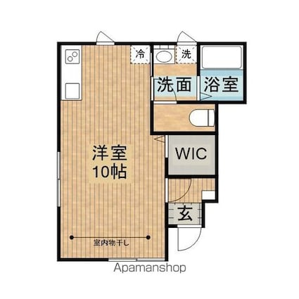 テゾーロ梨木Ｃ棟[1R/27.68m2]の間取図