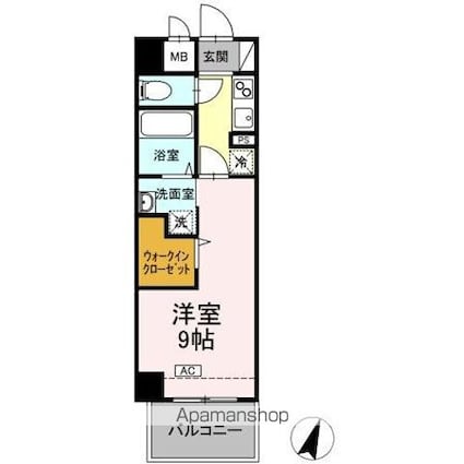 セレーノ福山駅前[1K/29.55m2]の間取図