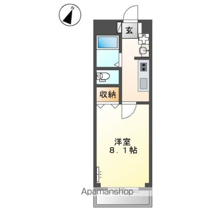 和歌山県和歌山市毛見[1K/24.75m2]の間取図