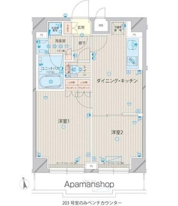 ルーブル上板橋[2DK/40.23m2]の間取図