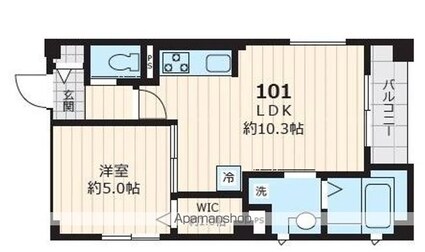 エクセルカーナ　祐天寺[1LDK/37.24m2]の間取図