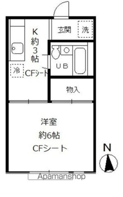 テラスマグノリア[1K/21.53m2]の間取図