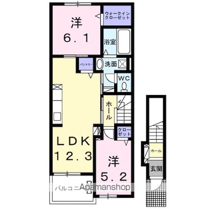 プライム五井Ⅱ[2LDK/59.16m2]の間取図