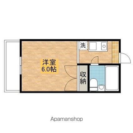 澤田ビルＢ[1R/17.62m2]の間取図