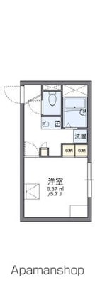 レオパレス敬愛[1K/20.28m2]の間取図