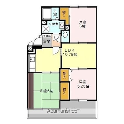 クレール清水[3LDK/65.44m2]の間取図