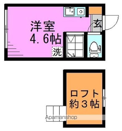 東京都杉並区和田３丁目[1R/10m2]の間取図