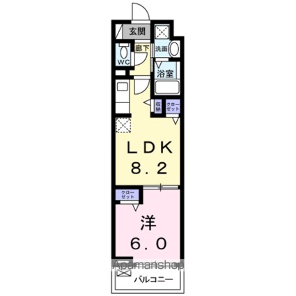 フォンテ　クレラ[1LDK/35.17m2]の間取図