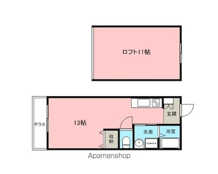 アビレ・レジデンスⅠ[1K/32.85m2]の間取図