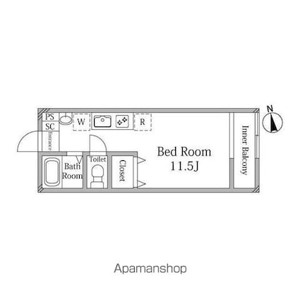エステイトＥ練馬西大泉[1R/23.66m2]の間取図