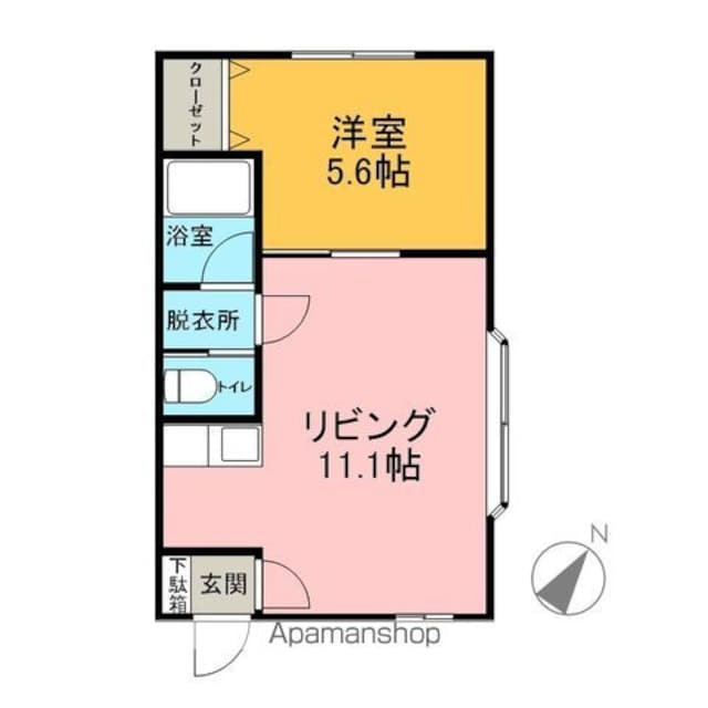 イエローシティ[1LDK/35.19m2]の間取図