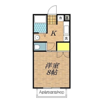 ウエストコート[1K/26.5m2]の間取図