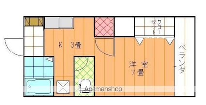 東一万ビル[1K/20m2]の間取図