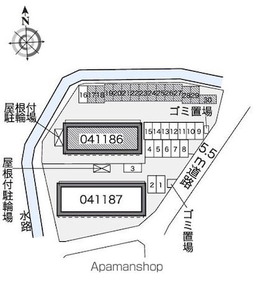 レオネクスト本城第一[1K/28.02m2]の配置図