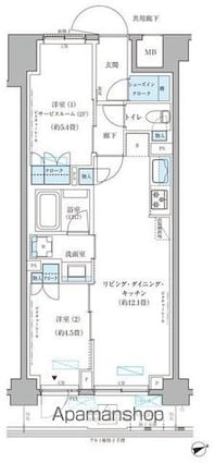 パークアクシス文京本郷[2LDK/50.95m2]の間取図
