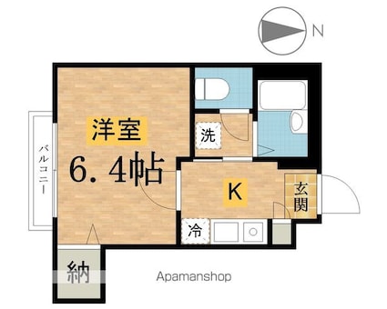 シェモアＳ[1K/20.2m2]の間取図