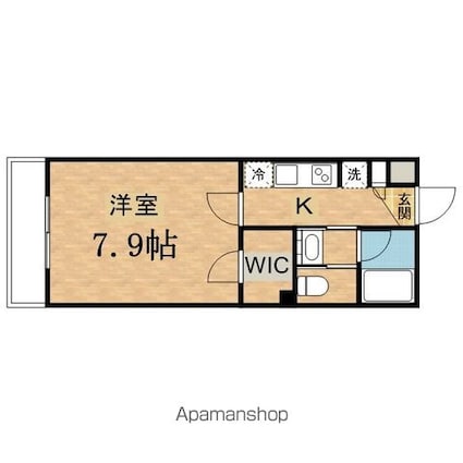 ノアスイング日野[1K/26.49m2]の間取図