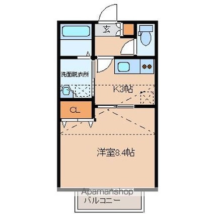 ＷＩＳＨ伊在伍番館[1K/29.98m2]の間取図