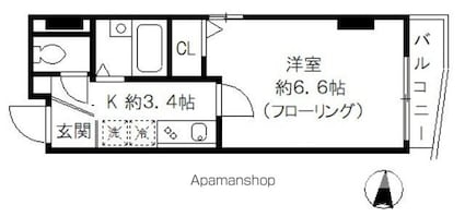 ヴィーアセッテ[1K/21.76m2]の間取図