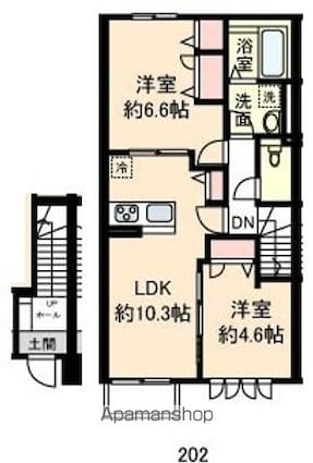 クレール[2LDK/55.71m2]の間取図
