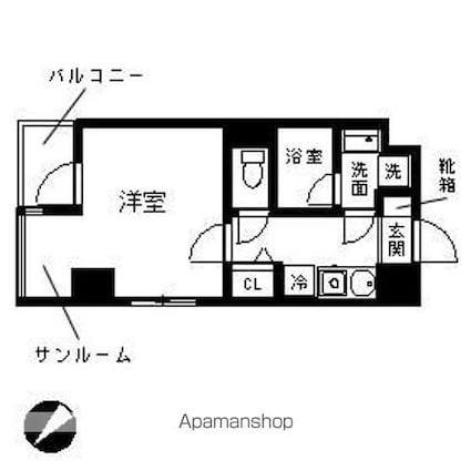 東京都板橋区成増１丁目[1R/25.08m2]の間取図