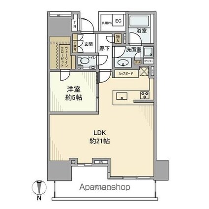 ベイズタワー＆ガーデン[1LDK/61.45m2]の間取図