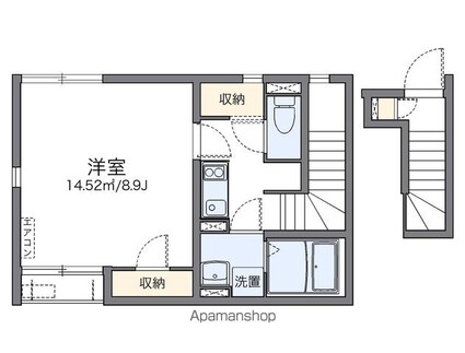 レオネクストヘリオス　ハウス[1K/30.36m2]の間取図