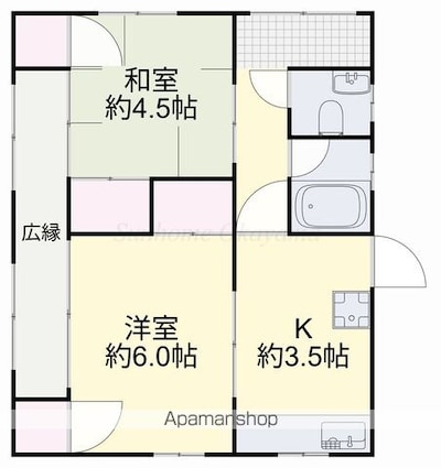 田益戸建[2K/43.99m2]の間取図