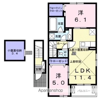 フィールドコート[2LDK/55.12m2]の間取図