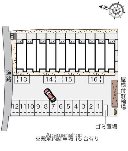 クレイノ西大寺[1K/26.37m2]の配置図
