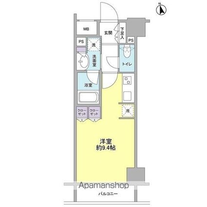 コンフォリア新宿御苑Ⅱ[1R/26.14m2]の間取図