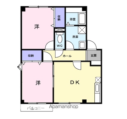 フォレスト．Ｍ[2DK/50.85m2]の間取図