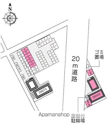 レオパレスマスカット[1K/20.28m2]の配置図