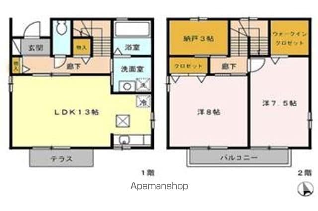名古屋市鶴舞線 浅間町駅 徒歩14分 2階建 築21年の間取り写真