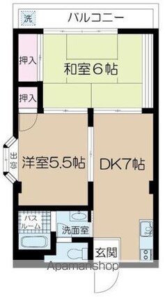 メゾンダイワ[2DK/40.09m2]の間取図