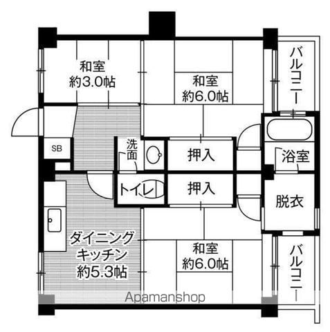 ビレッジハウス古賀2号棟の間取り写真