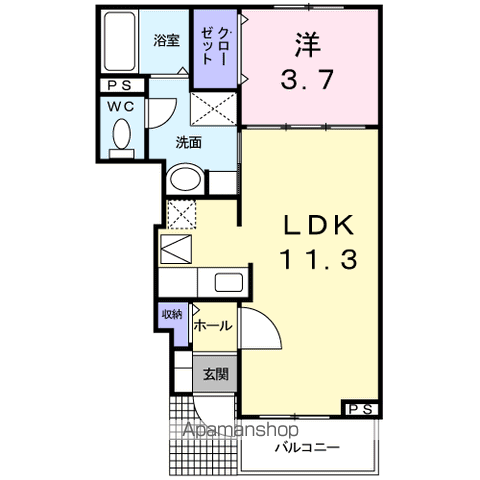 東海道本線 荒尾駅 徒歩16分 2階建 築17年の間取り写真