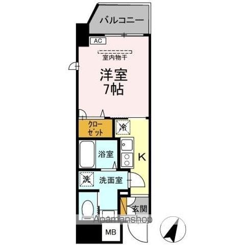 16TH ワンシックスの間取り写真
