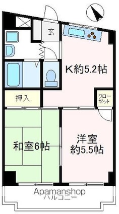 ハイム・ユーゲント[2K/39.93m2]の間取図