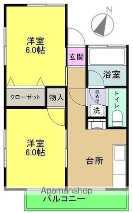 メゾン下川[2K/39.66m2]の間取図