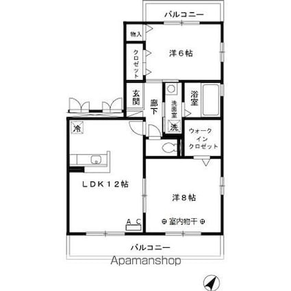 ソシエ[2LDK/61.46m2]の間取図