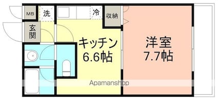 和歌山県和歌山市湊[1DK/32m2]の間取図